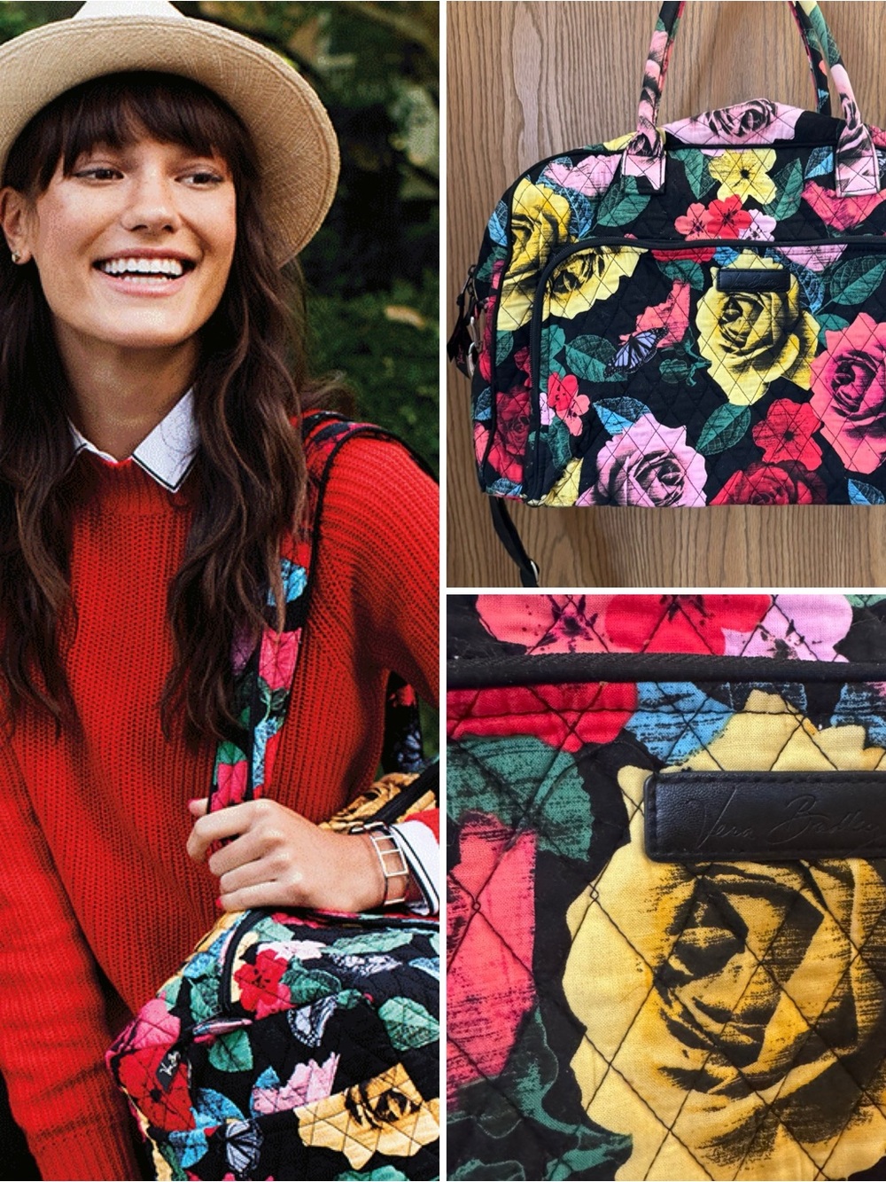 Vera Bradley Havana Rose Quilted Weekender Bag